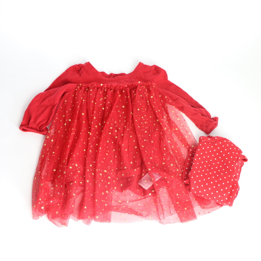 Baby Gap Holiday Dress & Carter's Onesie 12-18M