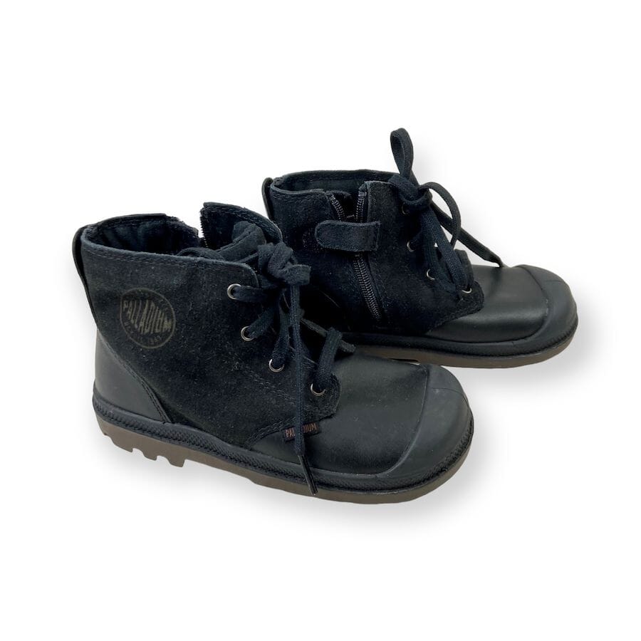 Black Leather Palladium Ankle Boots Size 10 Shoes