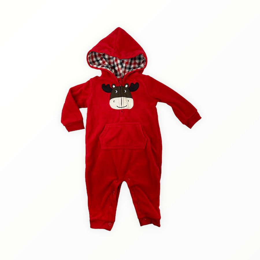 Red hooded online romper