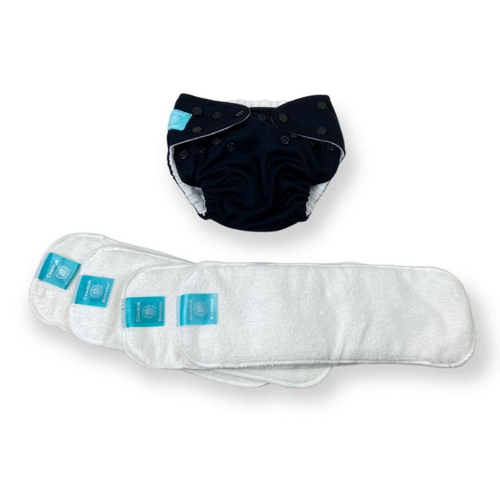 Charlie Banana Cloth Diaper with Inserts Diapering Black