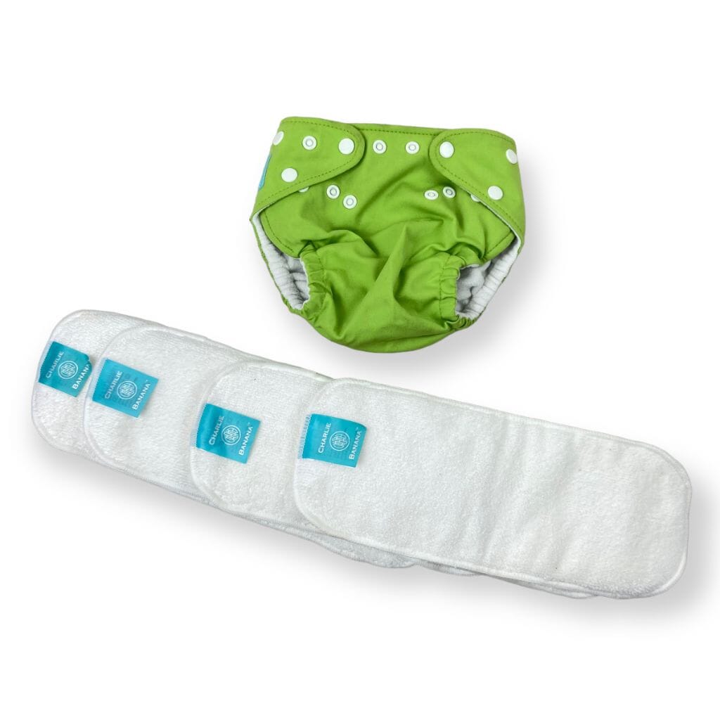 Charlie Banana Cloth Diaper with Inserts Diapering Green