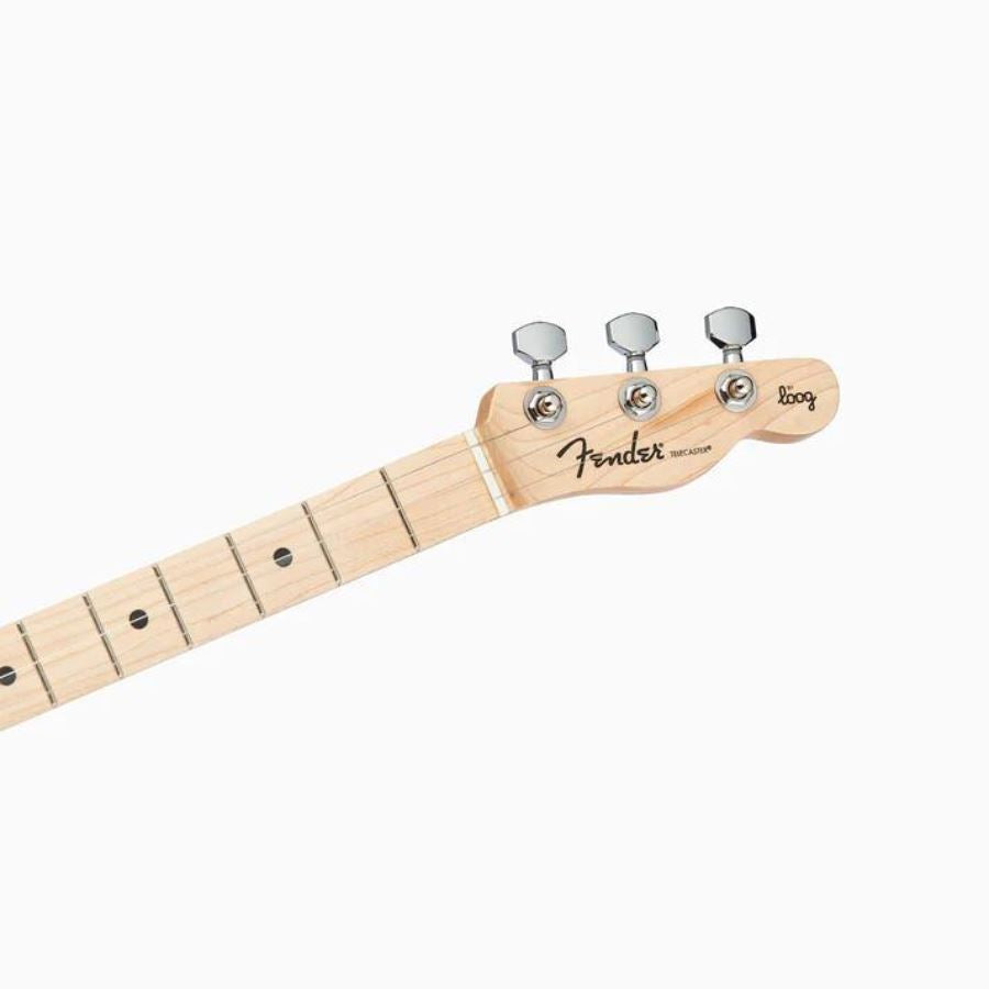 Discounted Fender X Loog Telecaster Electric Guitar close up shot of the guitar neck