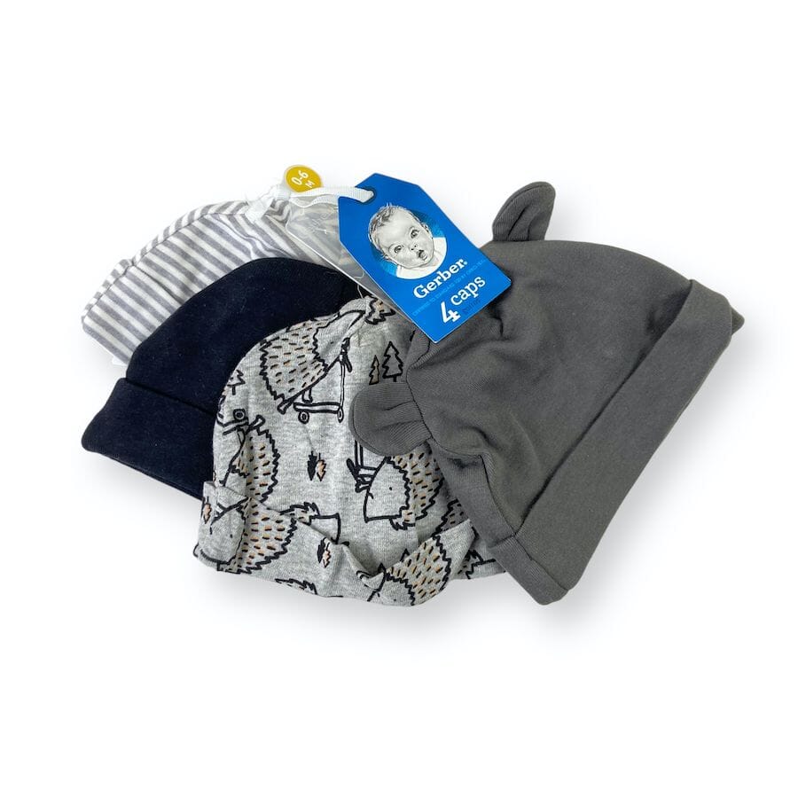 Gerber Infant Cap Bundle 0-6M Clothing