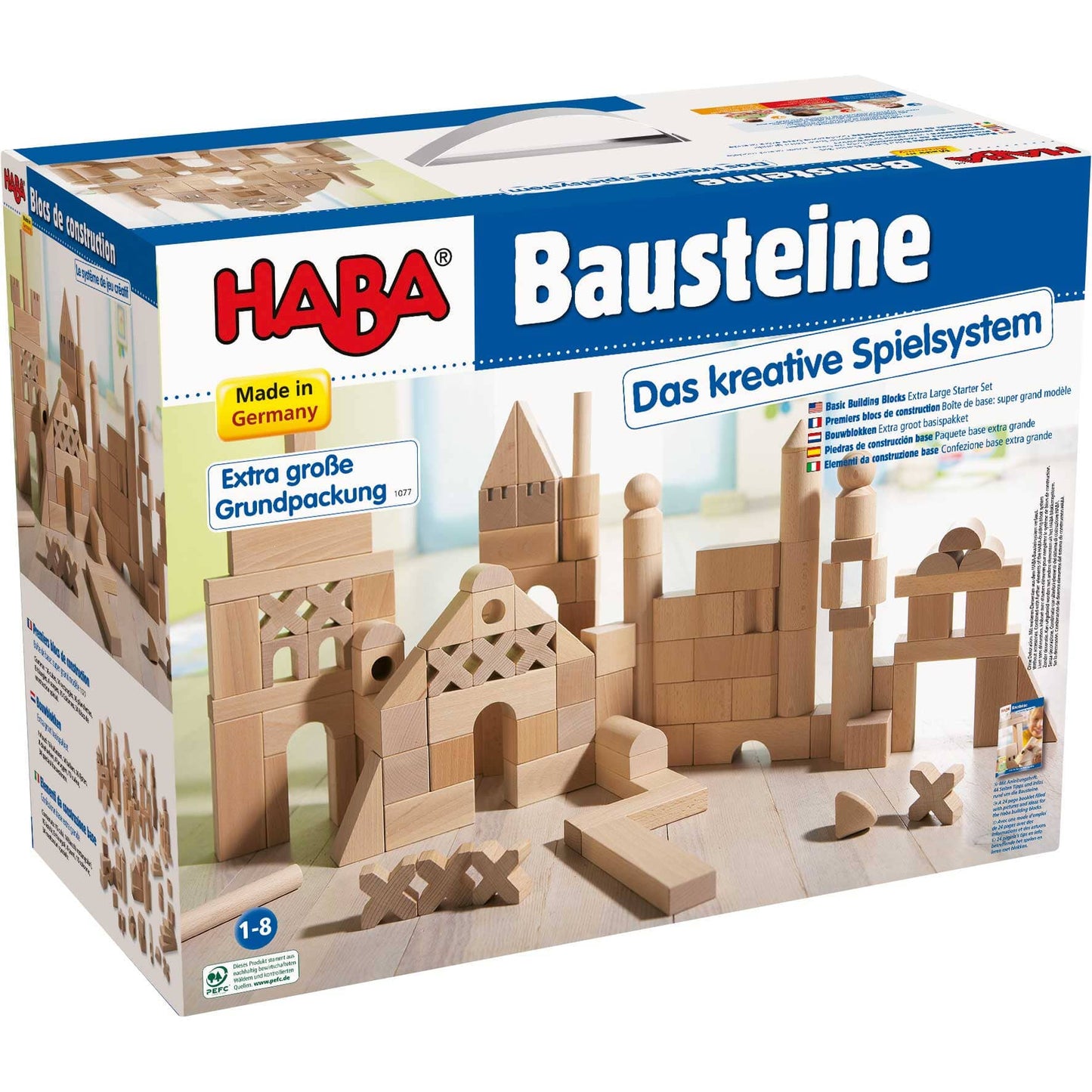 HABA USA - HABA Basic Building Blocks 102 - Pc Wooden Starter Set