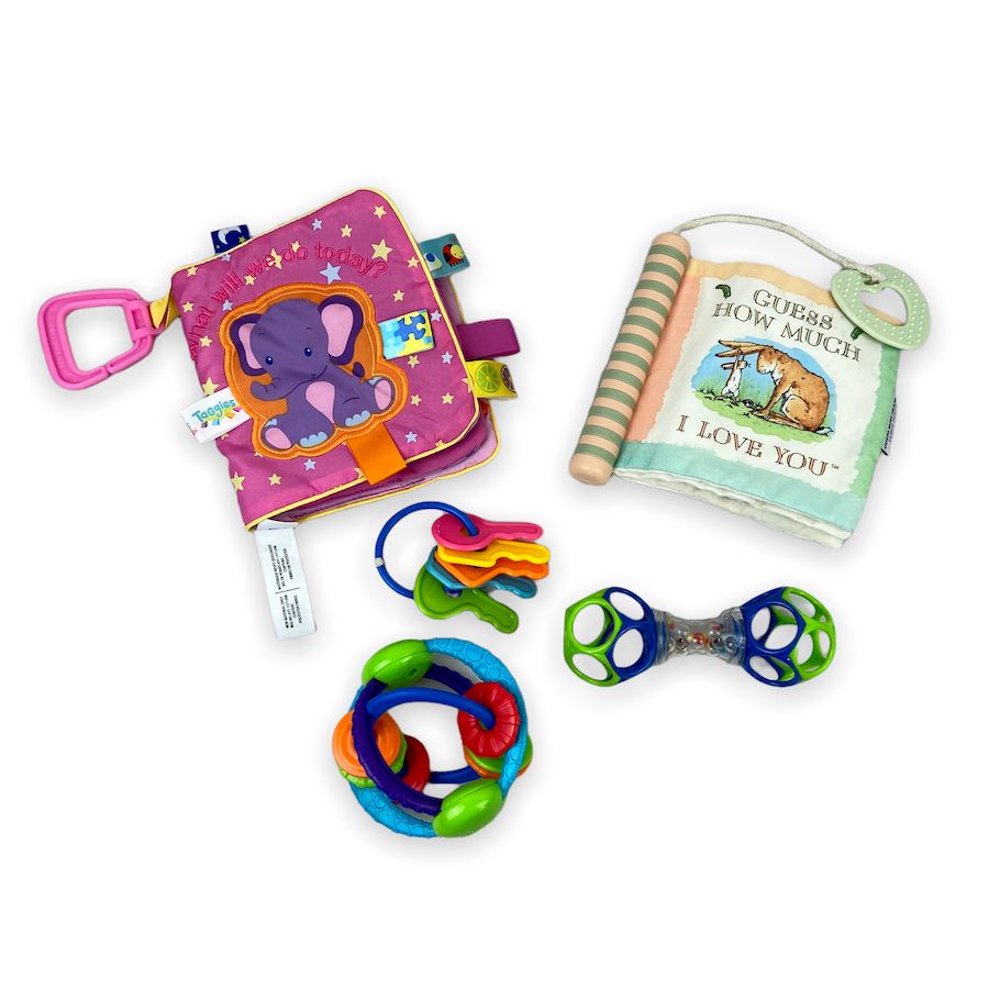 TOYCYCLE - Infant Cloth Book & Rattle Bundle
