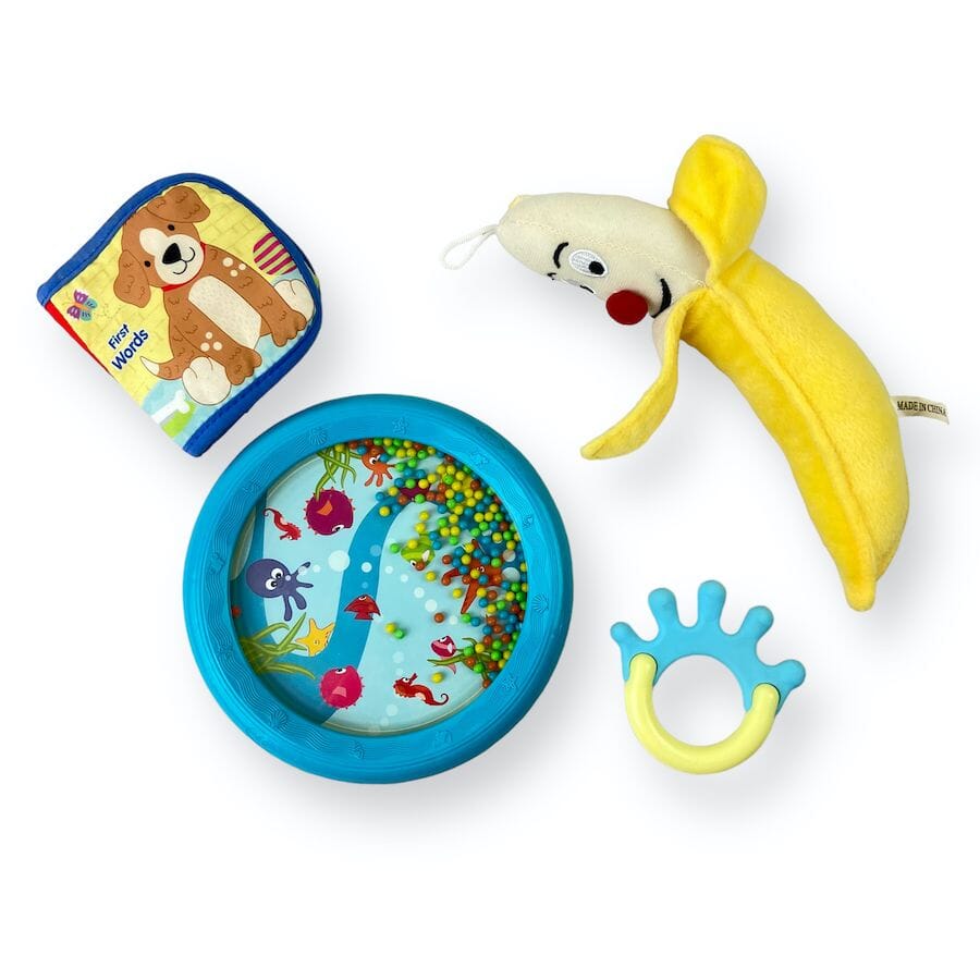 Mixed Brands - Infant Sensory Toy Bundle - Plush Banana