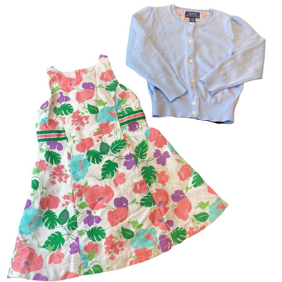 TOYCYCLE - Janie & Jack Floral Dress and Cardigan 3Y