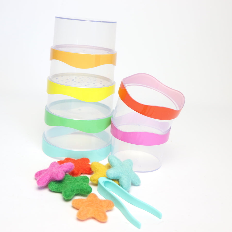 Lovevery Lacing Beads, Wooden Coin Bank and Nesting Cups