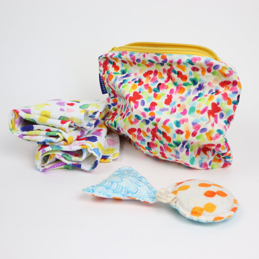 Lovevery Peek-a-Boo Blanket & Zippered Beanbag Pouch