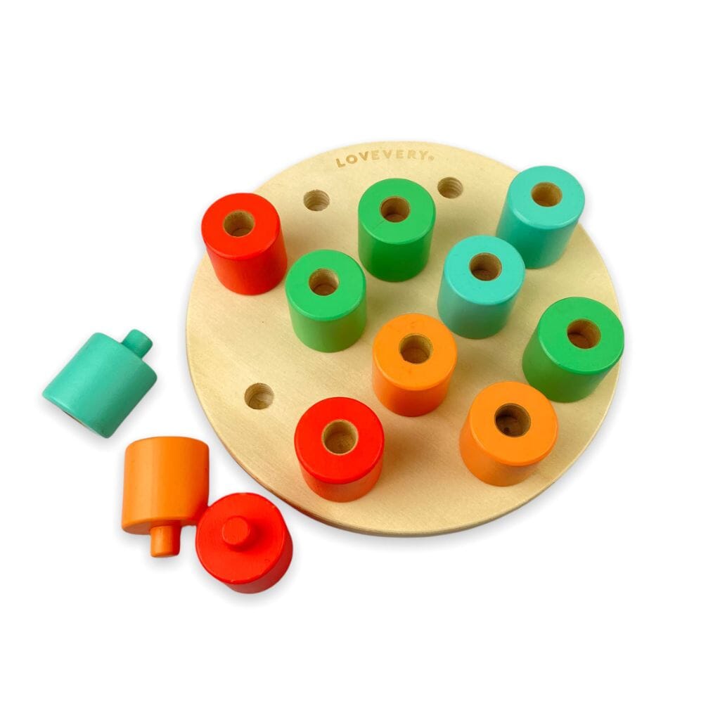 Lovevery Wooden Stacking Peg Board Toys
