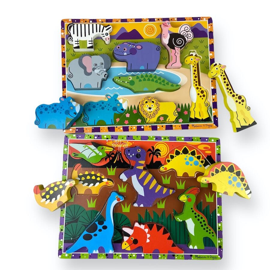 Melissa & Doug - Melissa & Doug Chunky Puzzle and Play Set Bundle