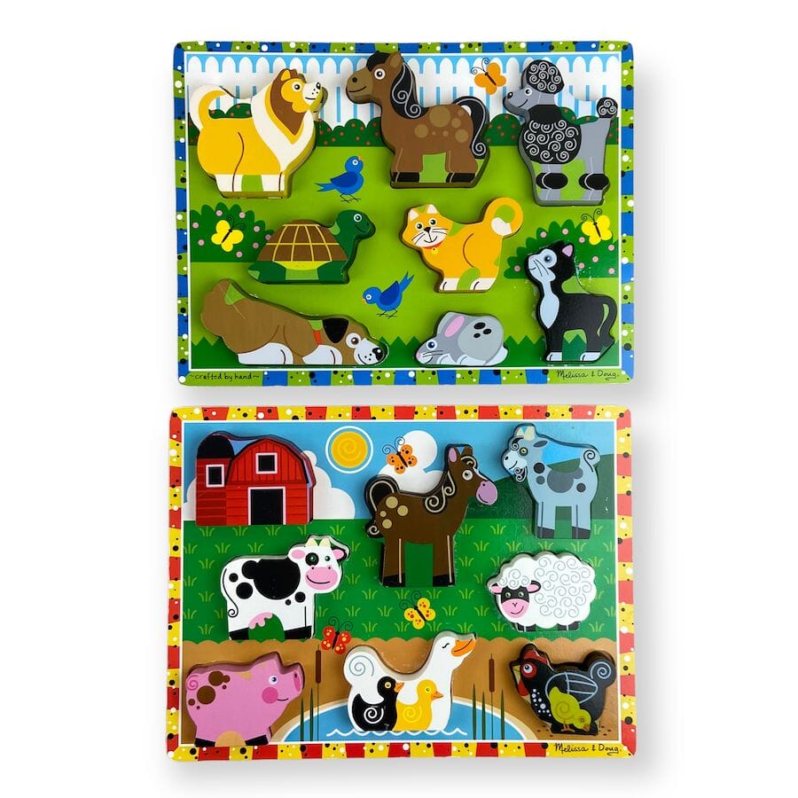 Melissa & Doug Toddler Puzzle Duo - Animals Puzzles