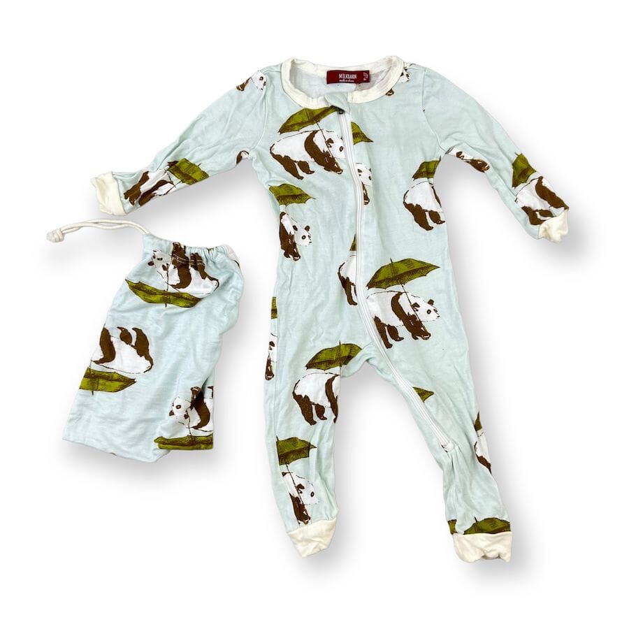Milkbarn - Milkbarn Bamboo Zipper Pajama 9 - 12M
