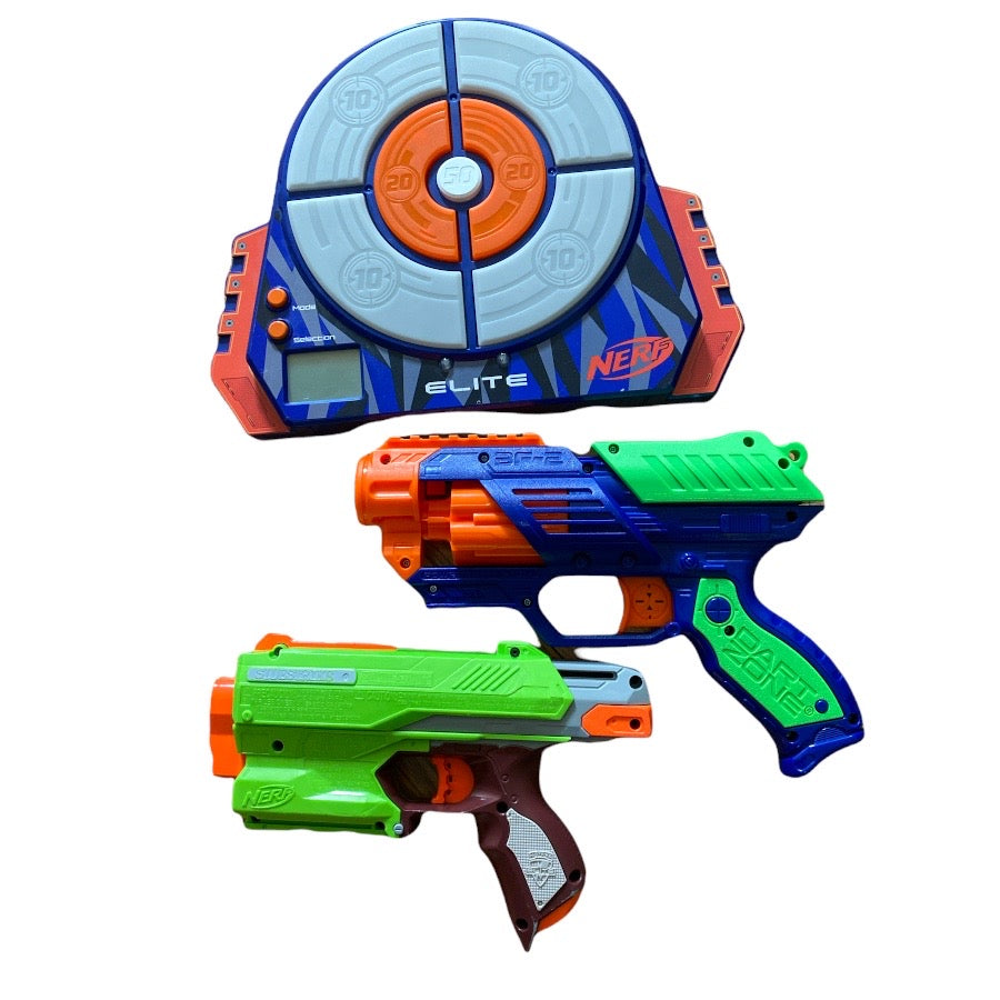Nerf Target and Two Guns
