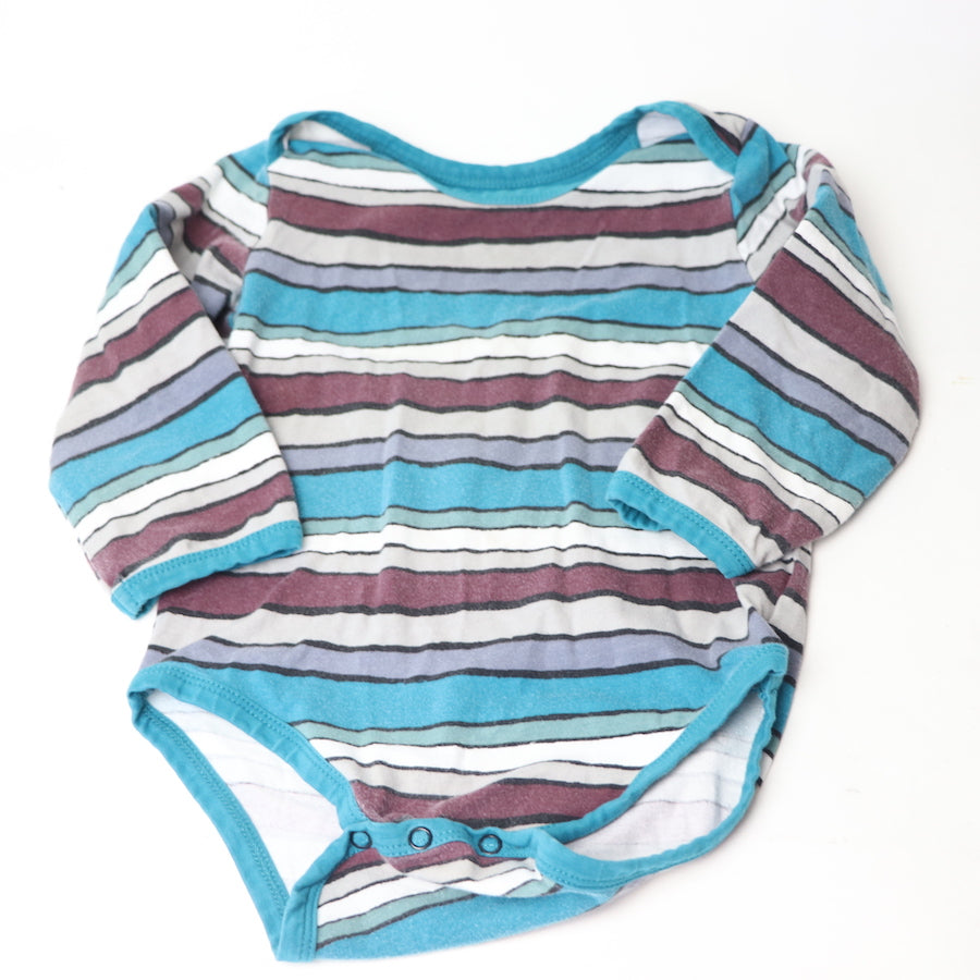 PACT Organic Striped Bodysuit 12-18M