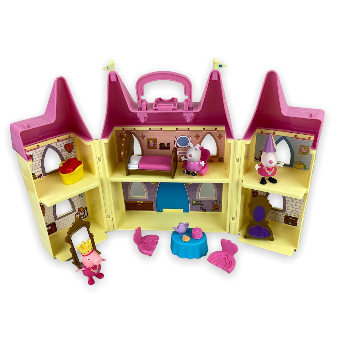 Peppa Pig's House Playset with 4 Figures Fold Out House with Carrying  Handle