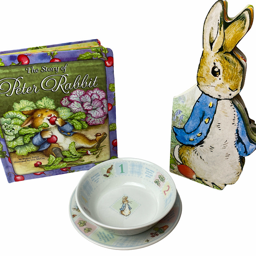 Peter Rabbit Book, Plate & Bowl Set