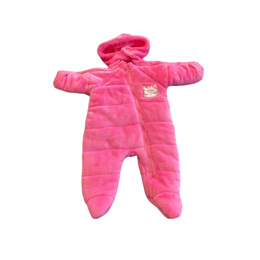 Pink Hooded EZ Off Jacket 0-3 M