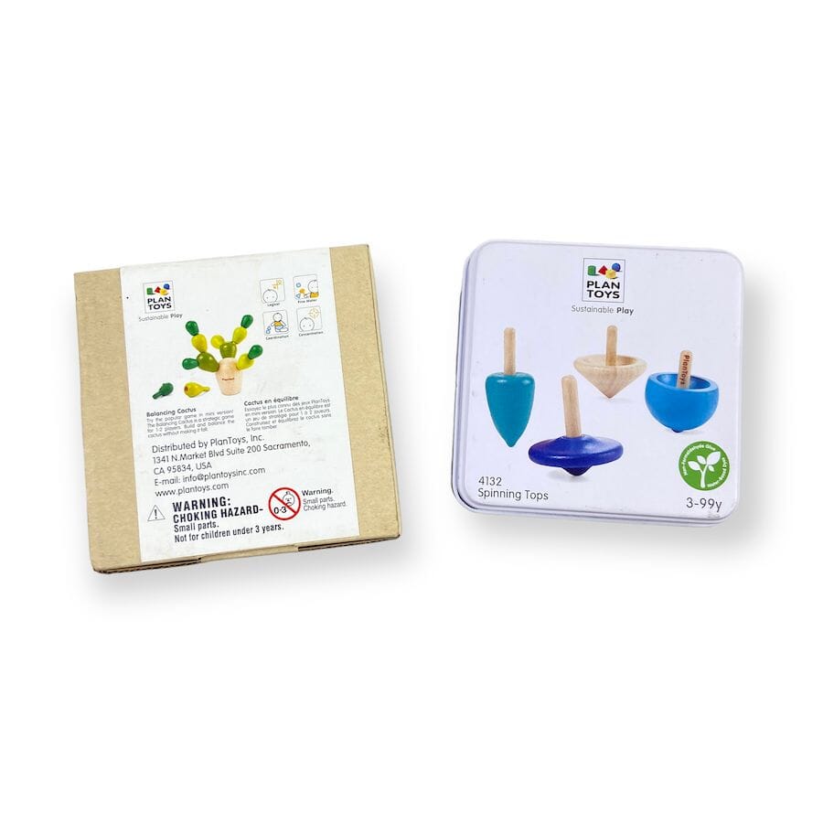 PlanToys Balancing Cactus and Travel Spinning Tops Toys