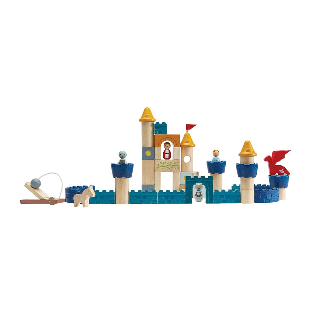 Wooden Building Blocks Castle from PlanToys fully constructed