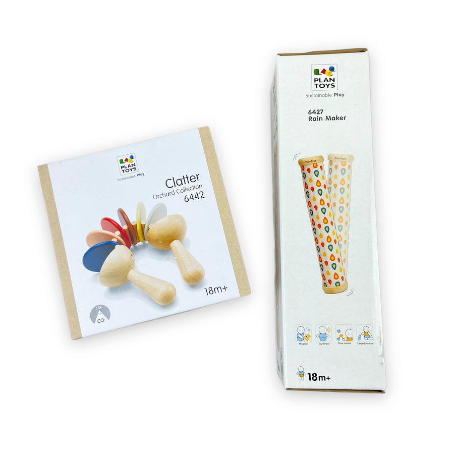 PlanToys Clatter and Rain Maker Bundle Musical Toys
