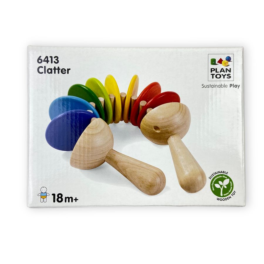 PlanToys Clatter Musical Toys wooden toy for toddlers rainbow colors