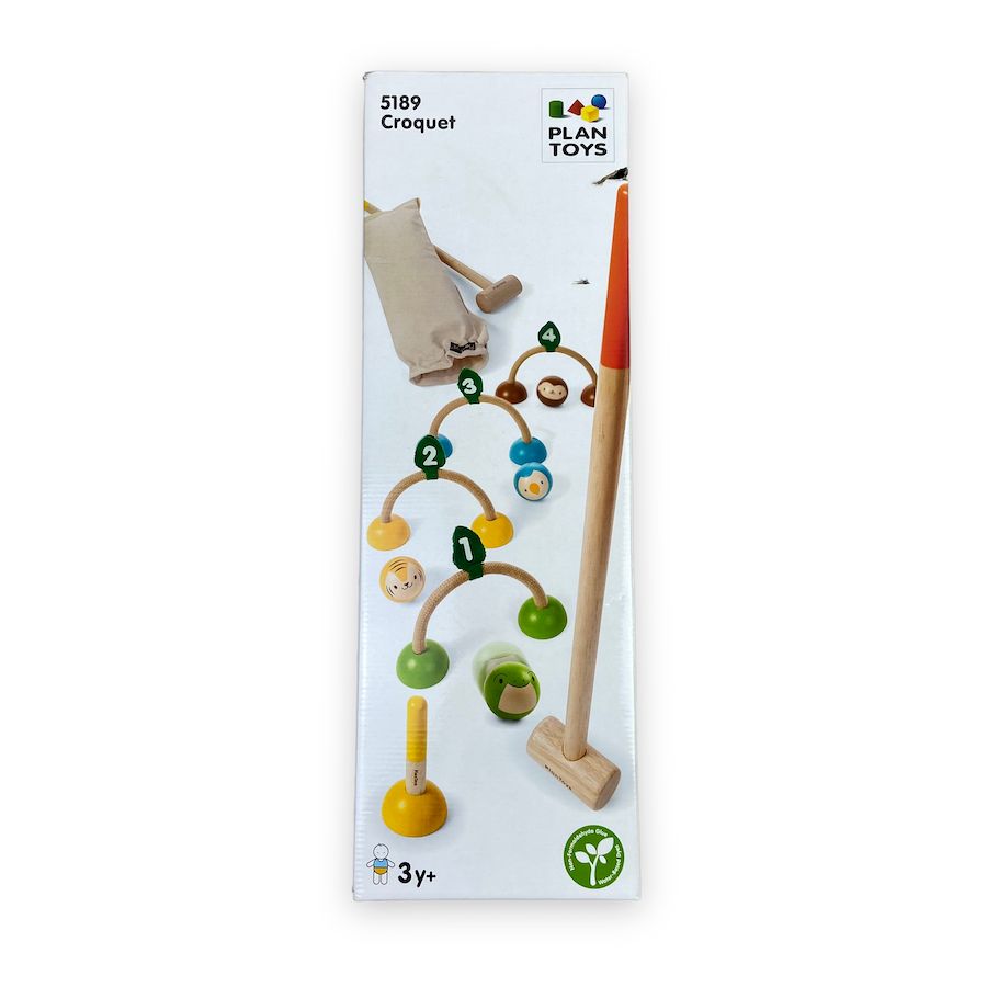 PlanToys Croquet Set wooden toys outdoor play box front