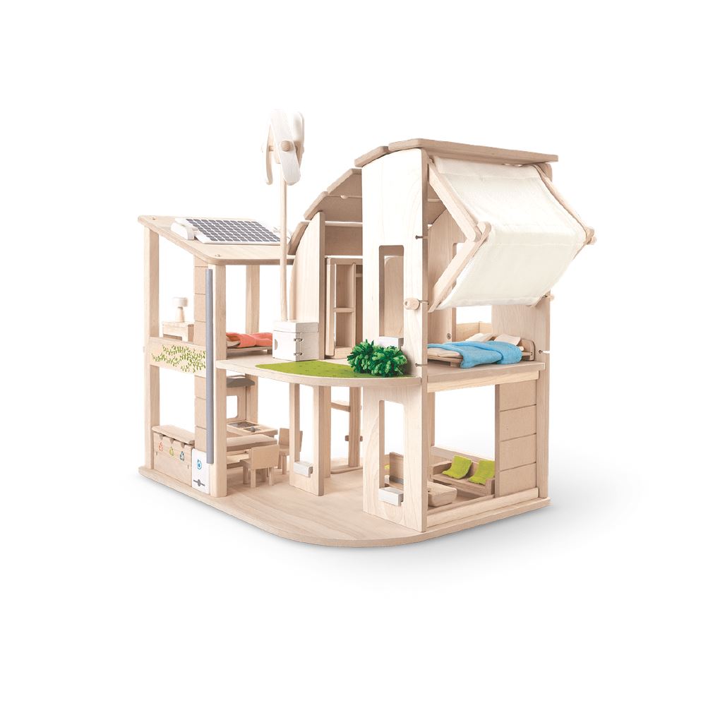 Green dollhouse exterior view