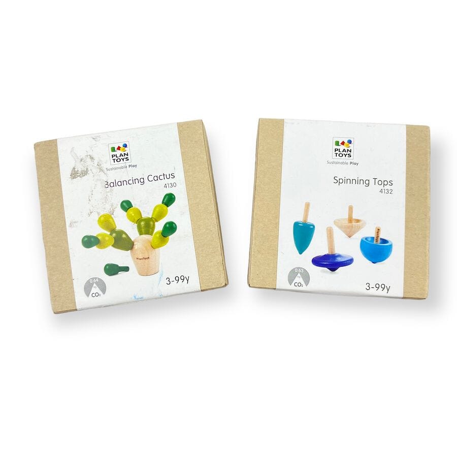 PlanToys Mini Balancing Cactus & Spinning Tops Toys