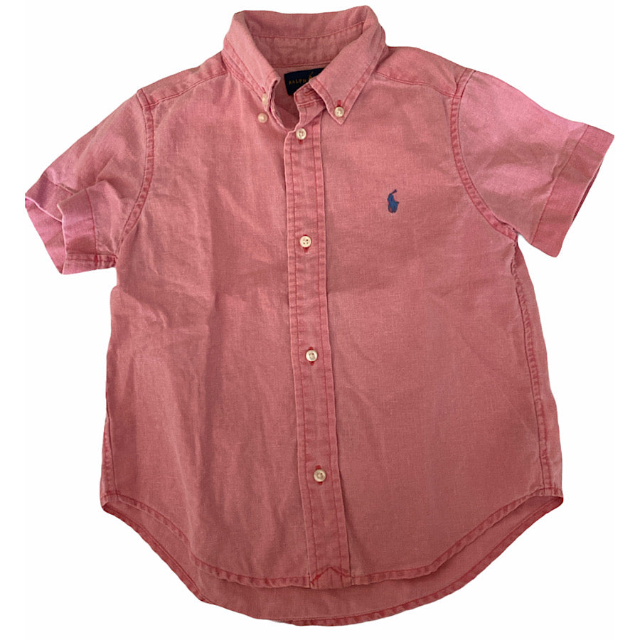 Ralph Lauren Pink Button Down Collared Shirt 3T