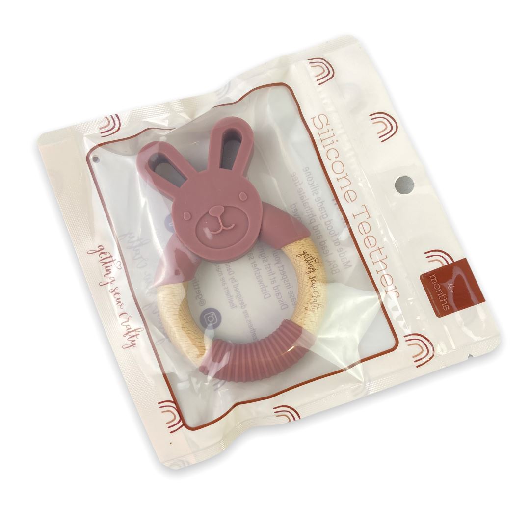 Silicone and Wood Teether Ring