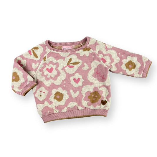 Souris Mini - Souris Mini Knit Floral Sweater 6 - 9M