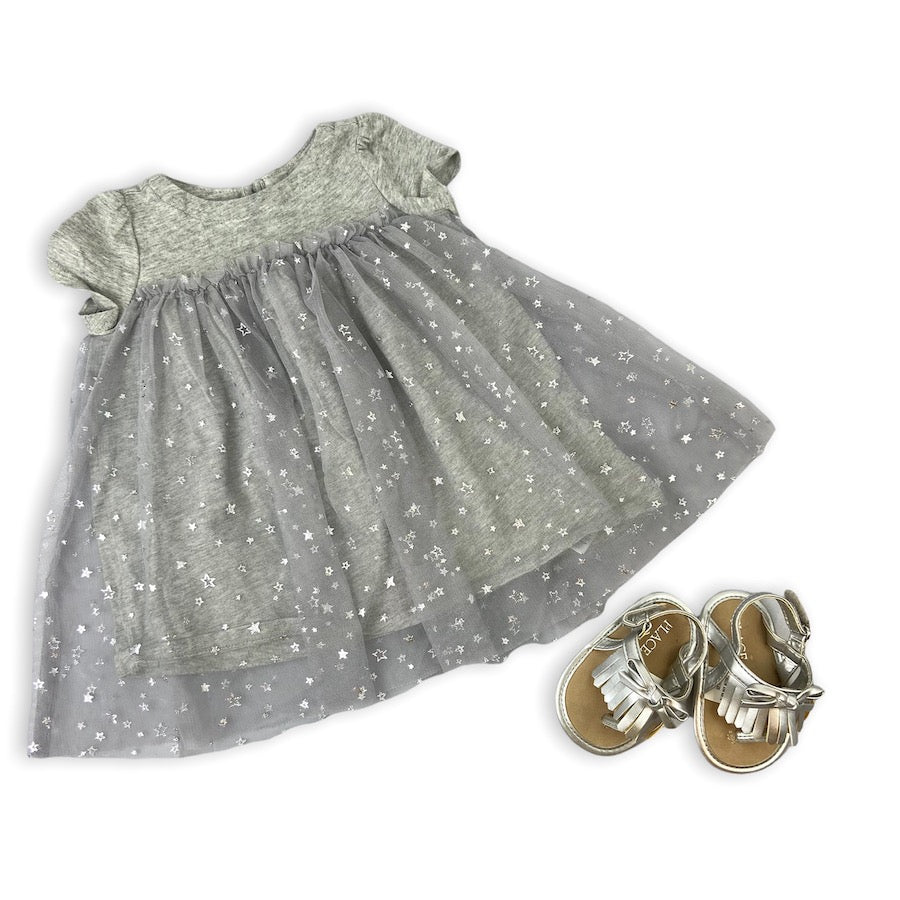 Sparkly Dress and Shoes 3-6M