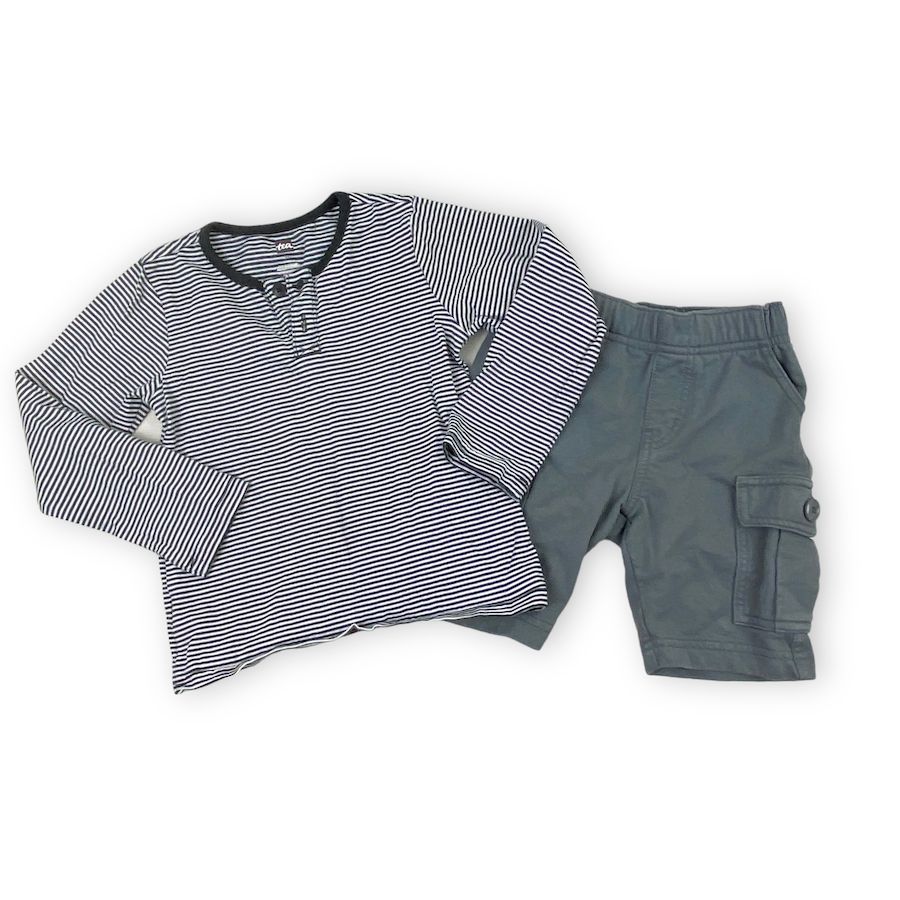 TOYCYCLE - Tea Collection Cargo Shorts & Tee Bundle 3T