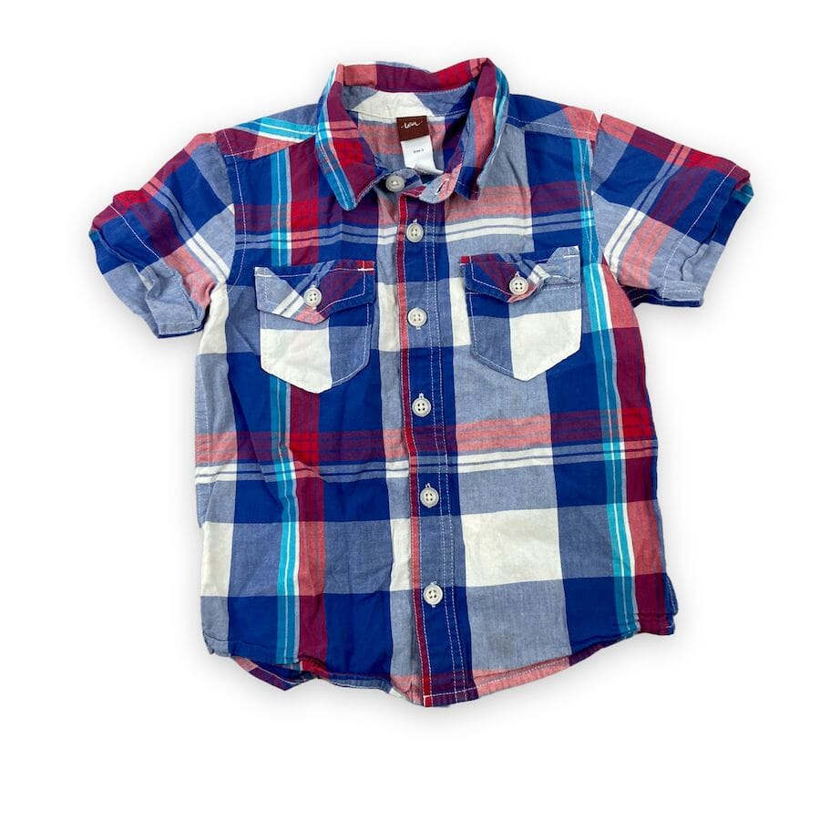 Tea Collection - Tea Collection Plaid Button Down Shirt 3Y