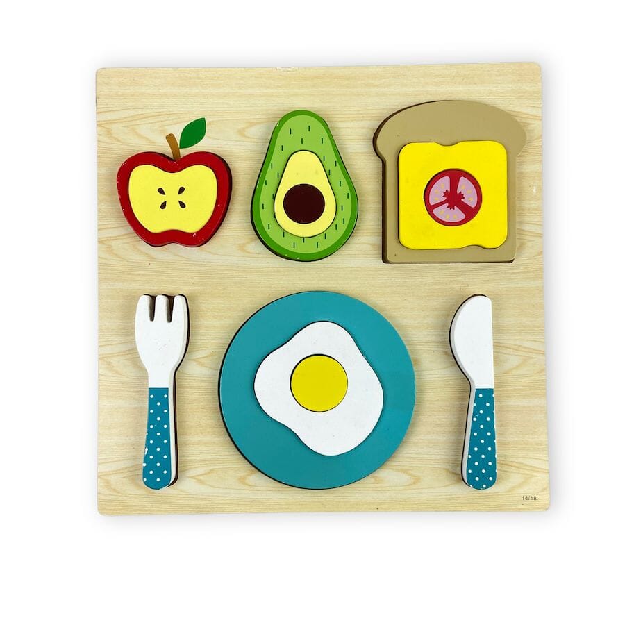 Wooden Breakfast Foods Puzzle Puzzles