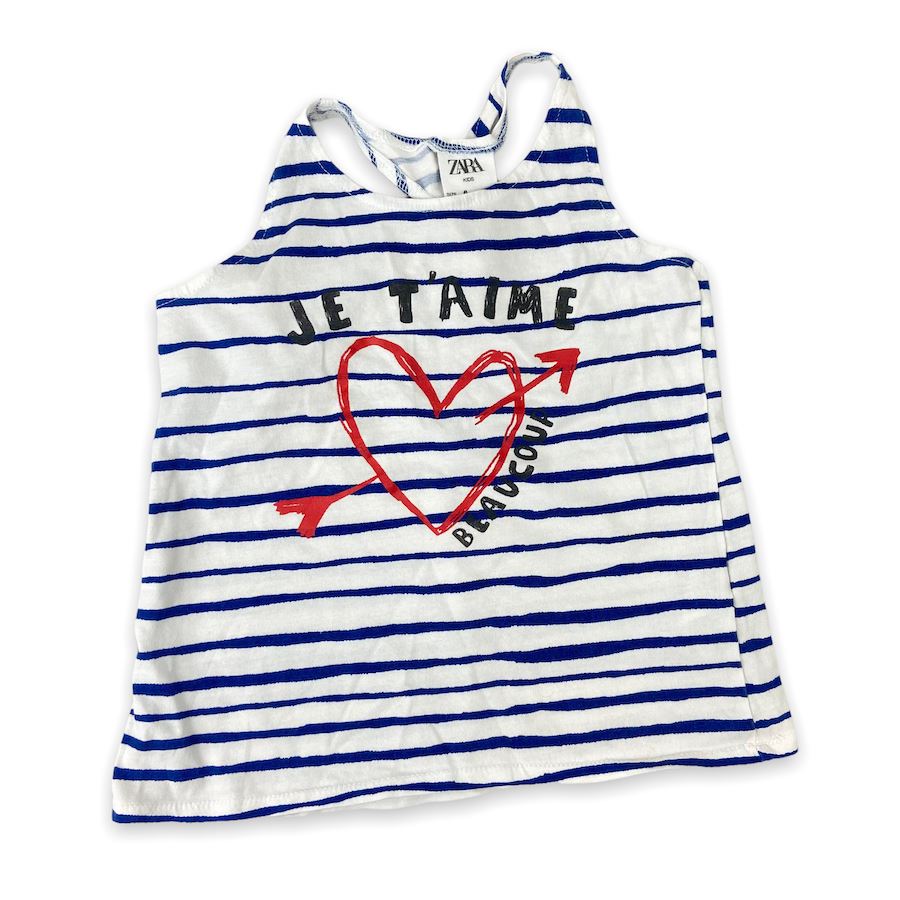 Zara Je T'aime Tank Top 6Y