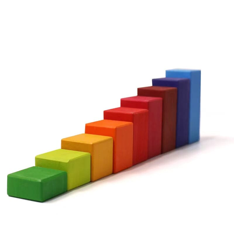 Green Elephant Home and Toys - 100 - Pc Large Stepped Counting Wooden Building Blocks