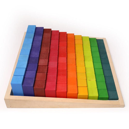 100-Pc Large Stepped Counting Wooden Building Blocks toys 