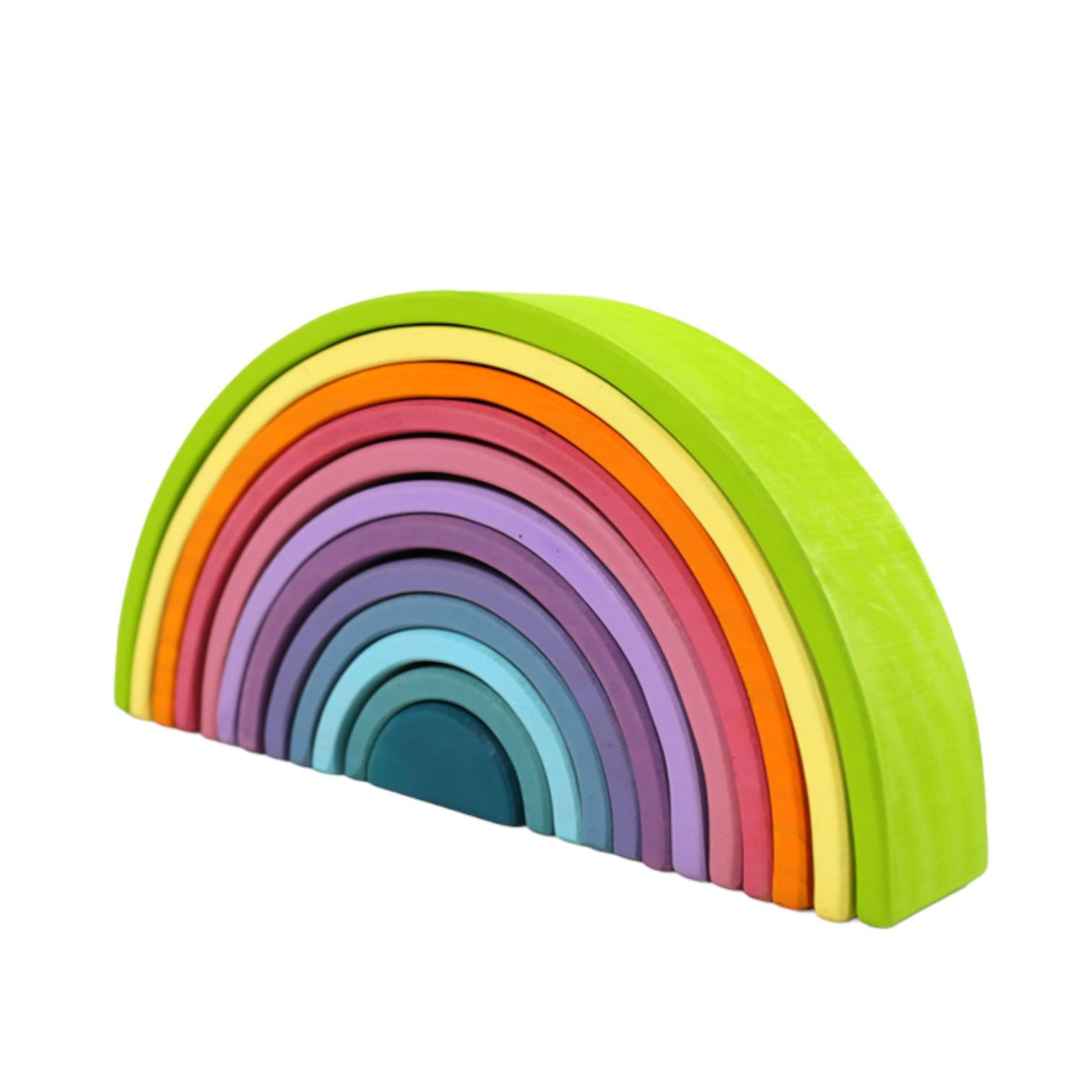 12 Pcs Large Wooden Rainbow Stacking Blocks in Pastel/Macaron Colors toys 