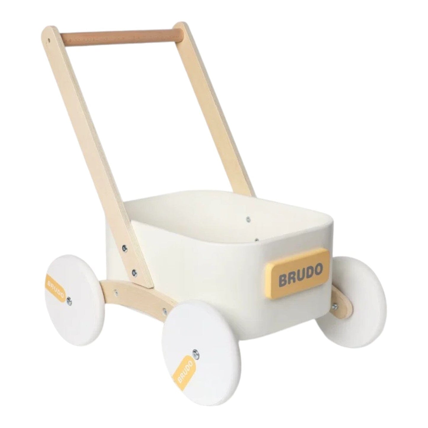 2-in-1 Wooden Toddler Learning Walker with Toy Storage Bin **Pre-order (Ships in 2-3 Weeks)**White 