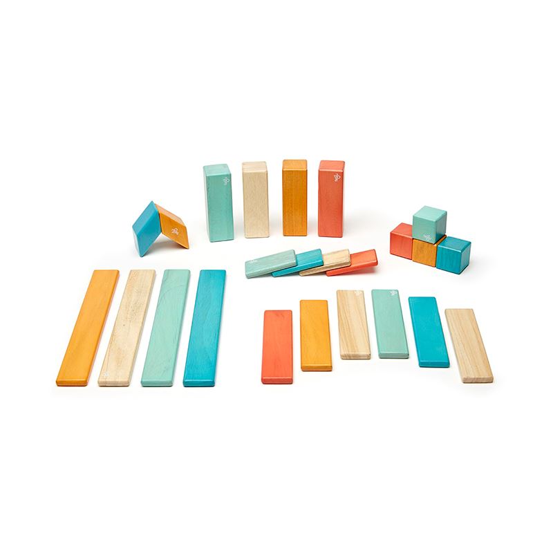 24-Piece Set <br>Magnetic Wooden Blocks <br>Tegu Classics Sunset 