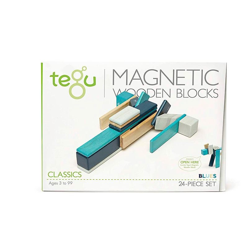 Tegu - 24 - Piece Set Magnetic Wooden Blocks Tegu Classics