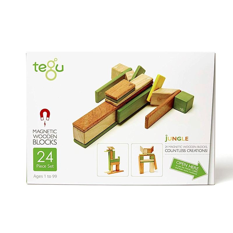 Tegu - 24 - Piece Set Magnetic Wooden Blocks Tegu Classics