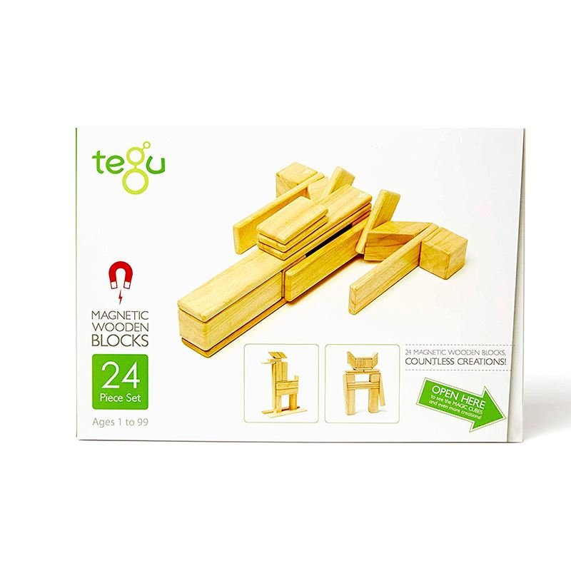 Tegu - 24 - Piece Set Magnetic Wooden Blocks Tegu Classics