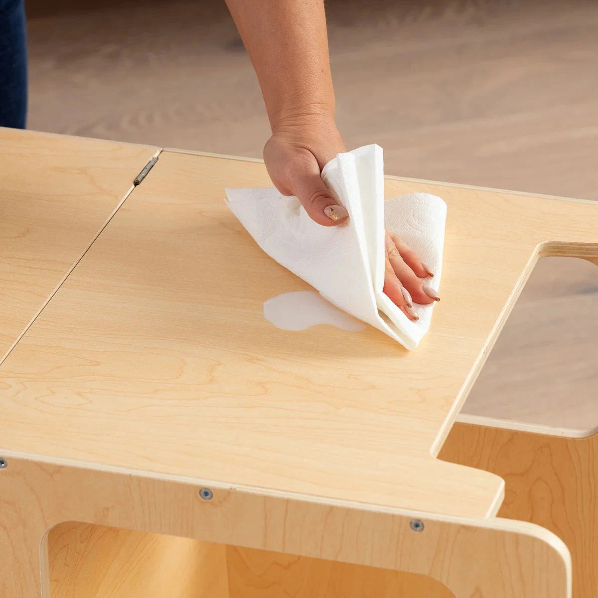 4-in-1 Montessori Toddler Tower, Step Stool & Desk Toys 