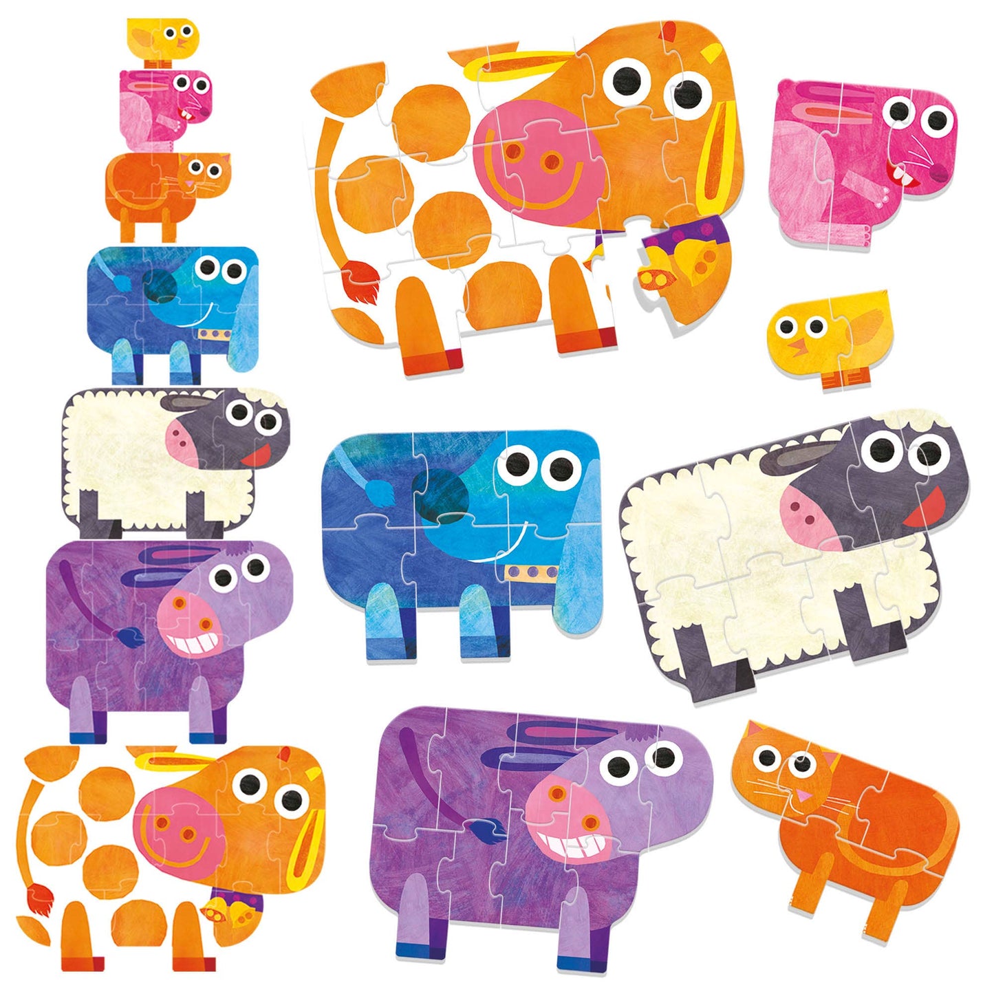 Giant Progressive Puzzle The Farm - Educational Toddler Toy