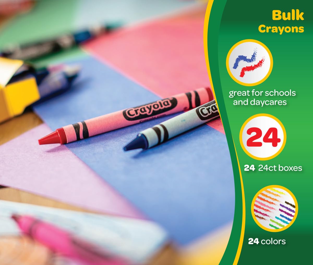 Crayola Crayons Classroom Pack 24 Boxes 52-4601