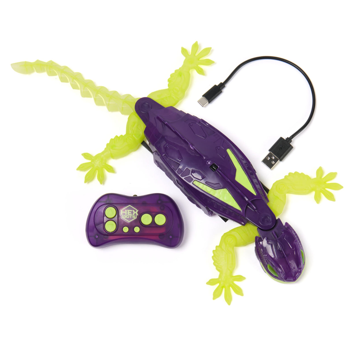 HEX BOTS Glow-in-the-Dark Wall Crawler Gecko Remote Control Toy