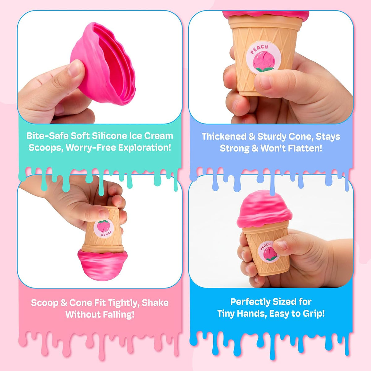JoyCat Ice Cream Sorting and Stacking Cone Set